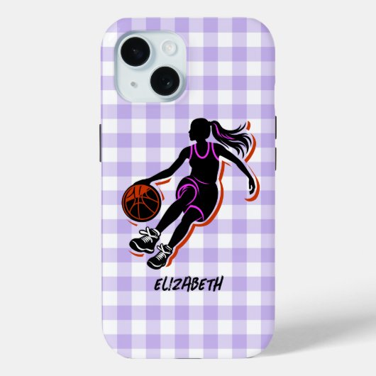 Gepersonaliseerde Basketbal Meisje IPhone 15 Hoesj Case-Mate iPhone Case (Achterkant)