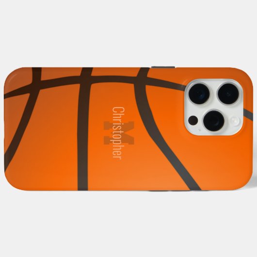 Gepersonaliseerde Basketbal Monogram Initialen Naa Case-Mate iPhone Case (Achterkant (horizontaal))