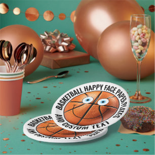 Gepersonaliseerde Basketbal Party BLUE EYES Happy Papieren Bordje