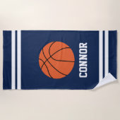 Gepersonaliseerde basketbal thema Kinder Strandlaken (Voorkant)