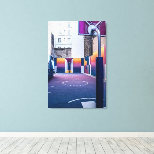 gepersonaliseerde basketbalcadeaus canvas afdruk (Insitu (Houten vloer))