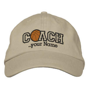 Gepersonaliseerde basketbalcoach met jouw naam geborduurde pet