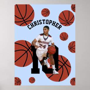 Gepersonaliseerde basketbalspeler poster