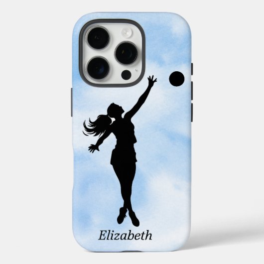 Gepersonaliseerde basketbalspeler Silhouette Blue  Case-Mate iPhone Case (Achterkant)