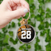 Gepersonaliseerde basketbaltrui nummer groot metaa sleutelhanger (Hand)