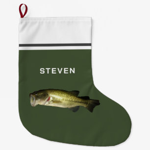 Gepersonaliseerde Bass Fish Hobby Mannen Grote Kerstsok