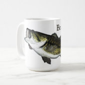 Gepersonaliseerde Bass Fish Koffiemok (Voorkant links)