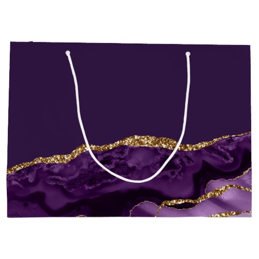 Gepersonaliseerde Bat Mitzvah Mazel Tov Paarse Gou Groot Cadeauzakje (Achterkant)