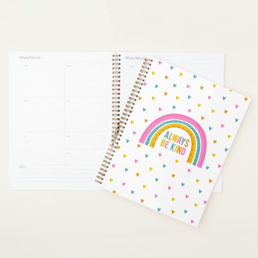 Gepersonaliseerde Be Kind Rainbow Planner (Display)