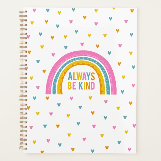 Gepersonaliseerde Be Kind Rainbow Planner (Voorkant)