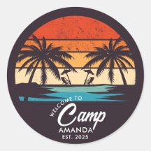 Gepersonaliseerde Beach Camp Bachelorette Party Cu