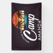 Gepersonaliseerde Beach Camp Bachelorette Party Cu Spandoek (Verticaal)