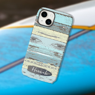 Gepersonaliseerde Beach Driftwood Surfboard Case-Mate iPhone 14 Hoesje