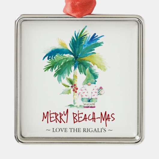 Gepersonaliseerde Beach Kerst Ornamenten (Voorkant)