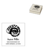 Gepersonaliseerde Beach Life Seashell Wood Rubberstempel (Gestempeld)