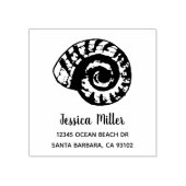 Gepersonaliseerde Beach Life Seashell Wood Rubberstempel (Afrduk)