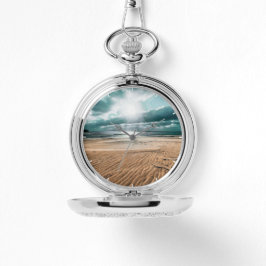 Gepersonaliseerde Beach Scene Clock Horloge