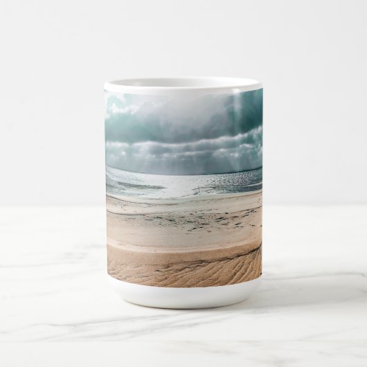 Gepersonaliseerde Beach Scene Clock Koffiemok (Center)