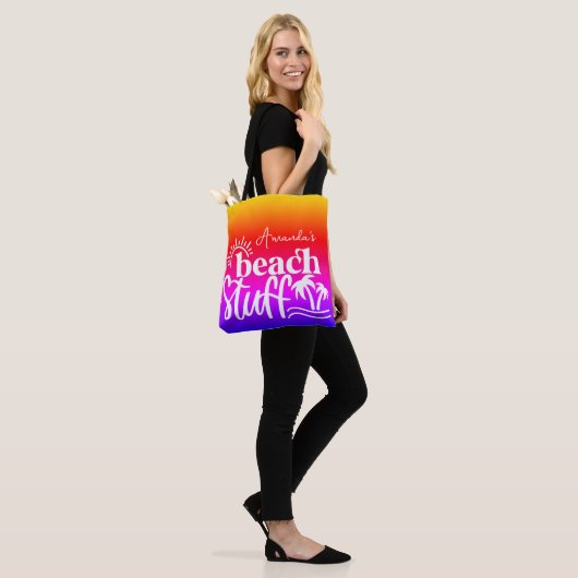 Gepersonaliseerde "Beach stuff" Draagtas (Op model)