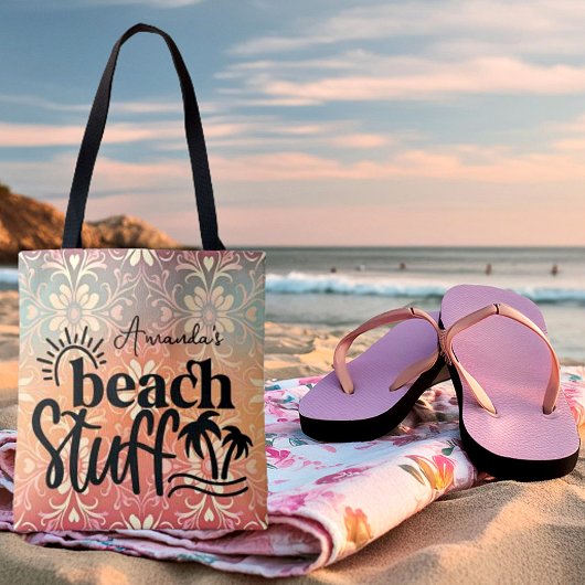 Gepersonaliseerde "Beach stuff" Draagtas