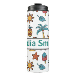 Gepersonaliseerde beachy drink tumbler thermosbeker