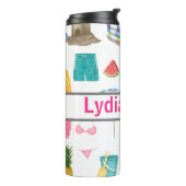 Gepersonaliseerde beachy drink tumbler thermosbeker (Gedraaid links)