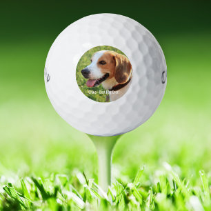 Gepersonaliseerde Beagle-hondenfoto en hondennaam Golfballen