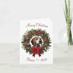Gepersonaliseerde Beagle Merry Christmas Wenskaart Kaart