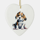 Gepersonaliseerde Beagle Puppy Keramisch Ornament (Rechts)