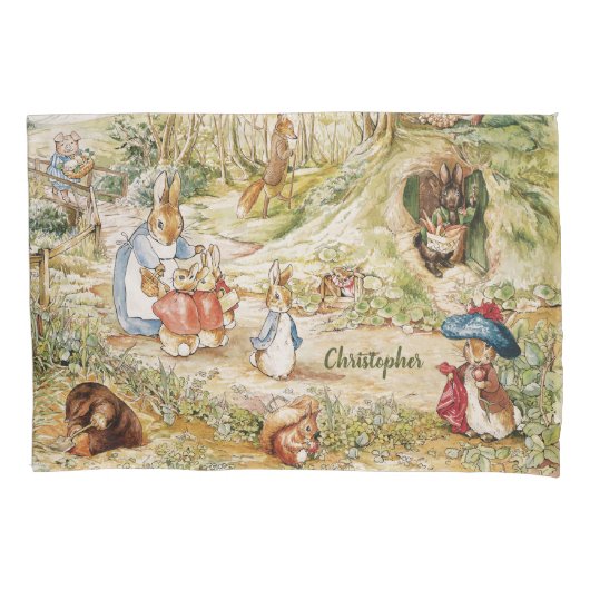 Gepersonaliseerde Beatrix Potter Vrienden Kussen H Kussensloop (Voorkant)