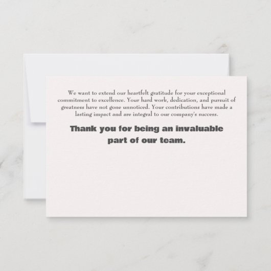 Gepersonaliseerde bedankpas: Erkende uitmuntendhei Bedankkaart (Achterkant)