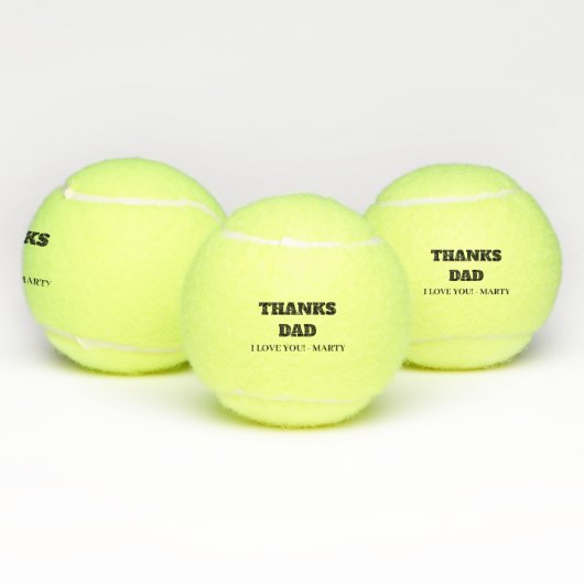 Gepersonaliseerde Bedankt Dad Tennisballen (Multi)