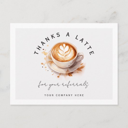 Gepersonaliseerde Bedankt Een Latte Verwijzing Dan Briefkaart (Voorkant)