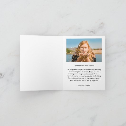 Gepersonaliseerde Bedankt Heart Script Afstuderen  (Binnen)