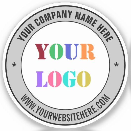 Gepersonaliseerde Bedrijf Logo en Tekst Ronde Stic Sticker (Voorkant)