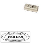 Gepersonaliseerde Bedrijf Logo Tekst Ovaal Rubber Rubberstempel (Gestempeld)