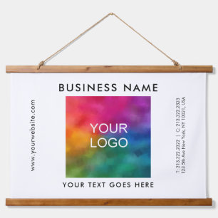 Gepersonaliseerde Bedrijf Logo Tekst Sjabloon Hangend Wandkleed