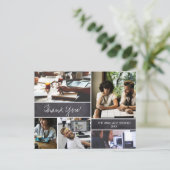 Gepersonaliseerde Bedrijfsfoto collage dank u Briefkaart (Staand voorkant)