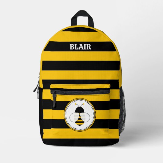 Gepersonaliseerde Bee Pattern Print Cut Naagrugzak Bedrukte Rugzak (Voorkant)