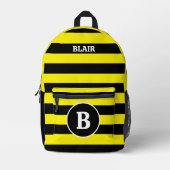 Gepersonaliseerde Bee Pattern Print Cut Naagrugzak Bedrukte Rugzak (Voorkant)