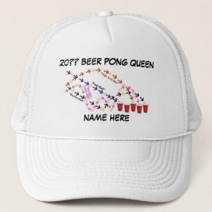 Gepersonaliseerde Beer Pong Queen Trucker Pet