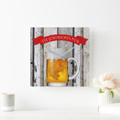 Gepersonaliseerde Beer Stein & "(Jouw naam) Pub" Vierkante Klok (Huis)