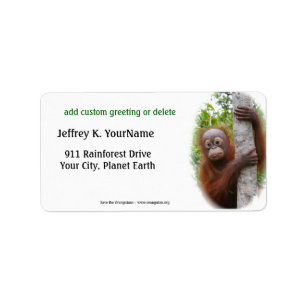 Gepersonaliseerde begroeting recess voor orangutan etiket