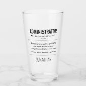 Gepersonaliseerde beheerder Grappig Glas (Voorkant)