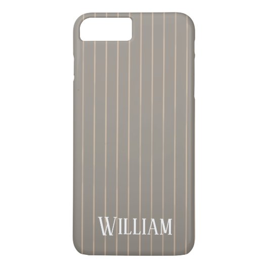 Gepersonaliseerde beige pinstripes Case-Mate iPhone case (Achterkant)