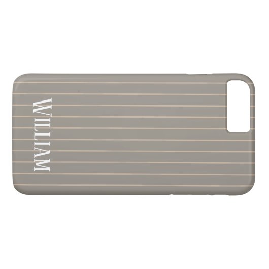 Gepersonaliseerde beige pinstripes Case-Mate iPhone case (Achterkant (Horizontaal))