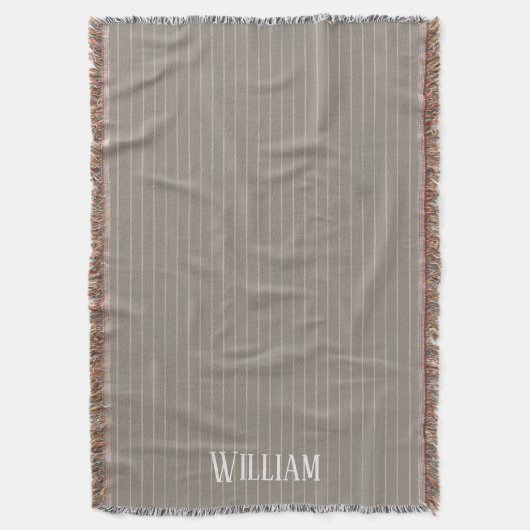 Gepersonaliseerde beige pinstripes deken (Voorkant Verticaal)
