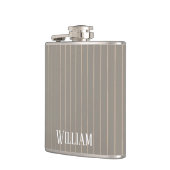 Gepersonaliseerde beige pinstripes heupfles (Links)