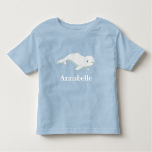 Gepersonaliseerde Beluga Whale en Blue Hearts Arct Kinder Shirts