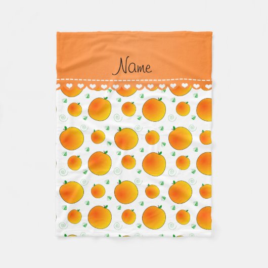 Gepersonaliseerde benaming witte perziken groene b fleece deken (Voorkant)
